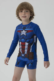 Traje de Baño Niño Capitán América Azul