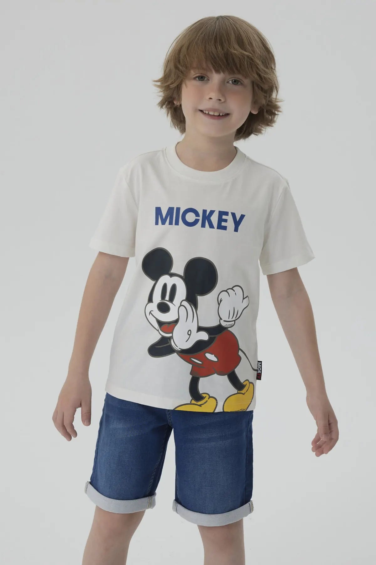 Polera Niño Mickey Y Sus Amigos Crema