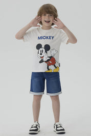 Polera Niño Mickey Y Sus Amigos Crema