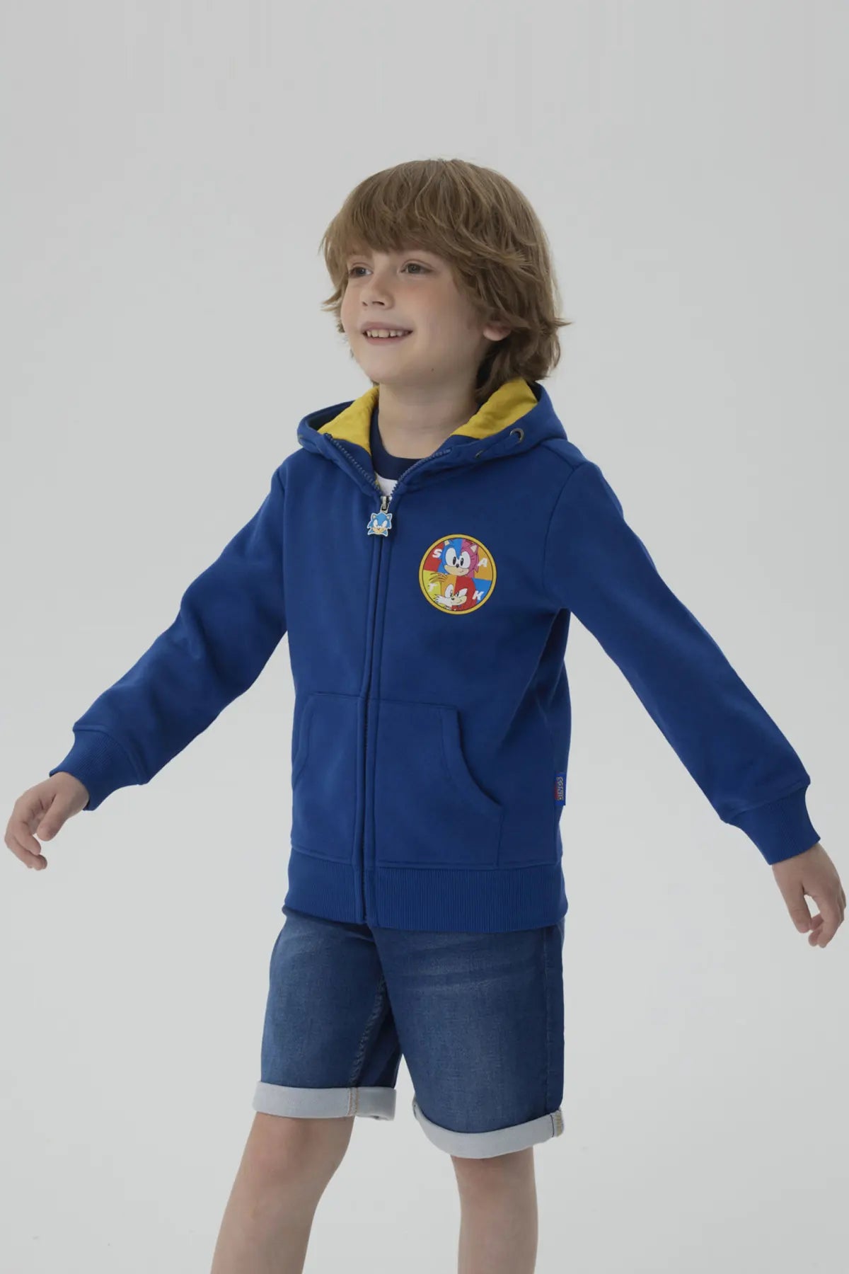 Polerón Niño Full Zipper Azul Marino