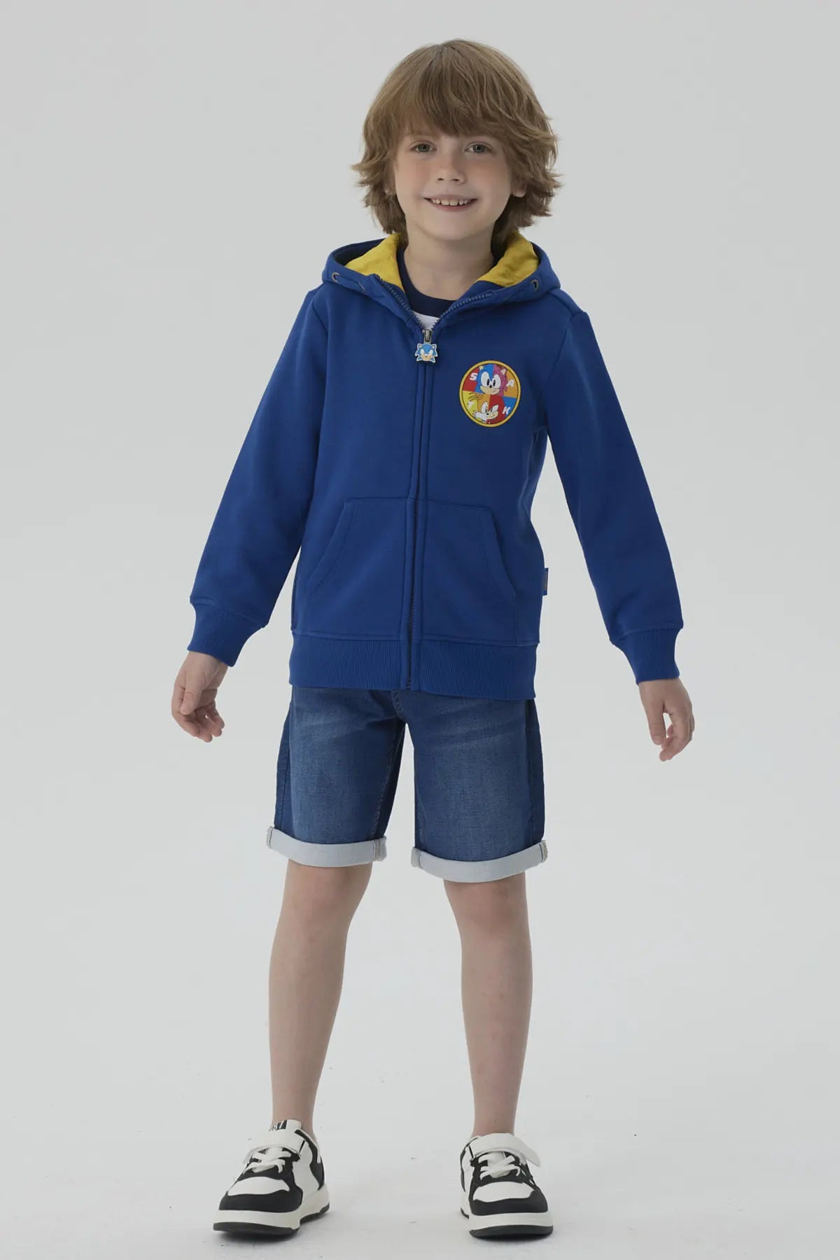 Polerón Niño Full Zipper Azul Marino