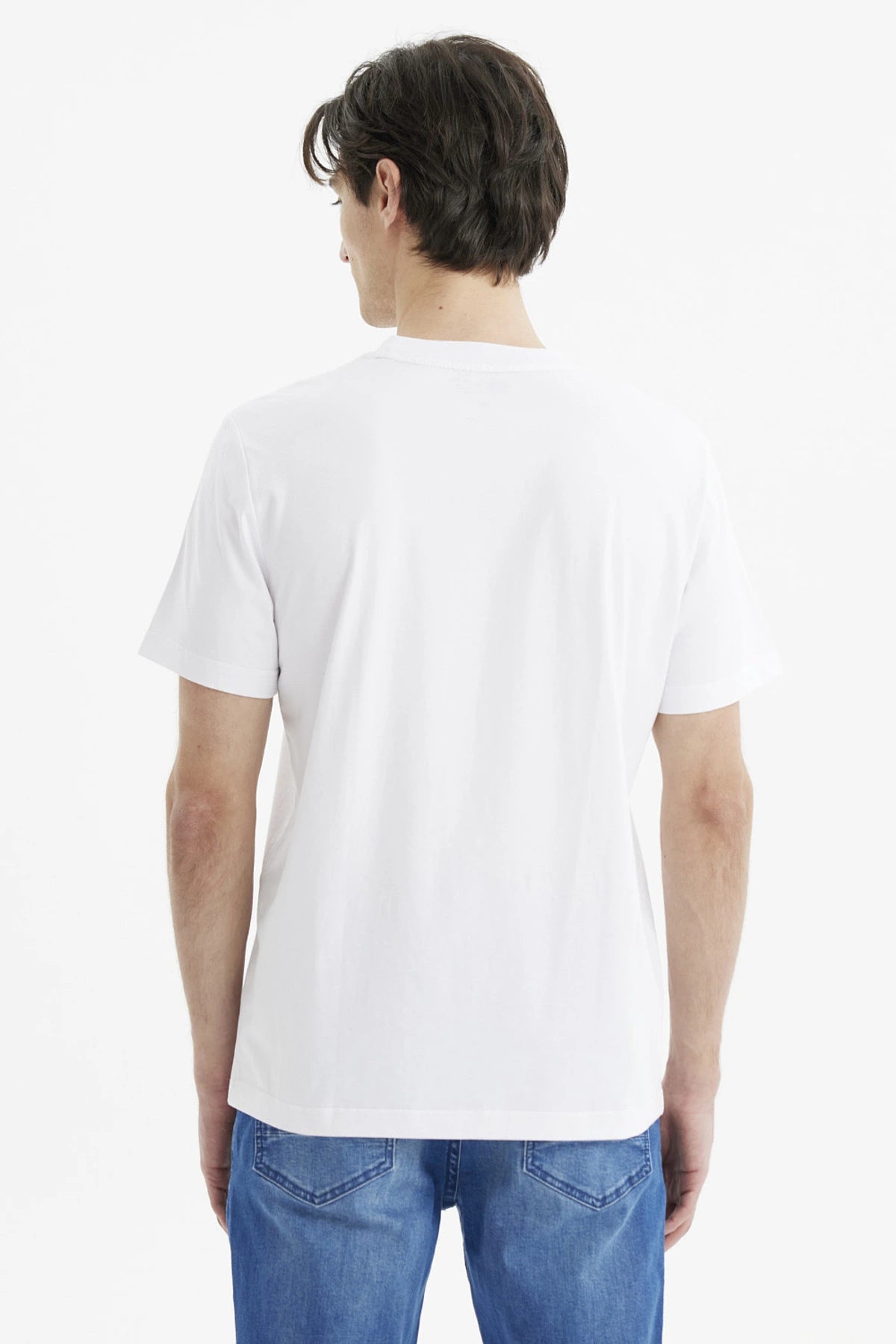 Polera blanca de hombre con personajes de One Piece en el frente en estilo anime colorido