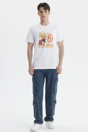 Polera Hombre Dragon Blanco