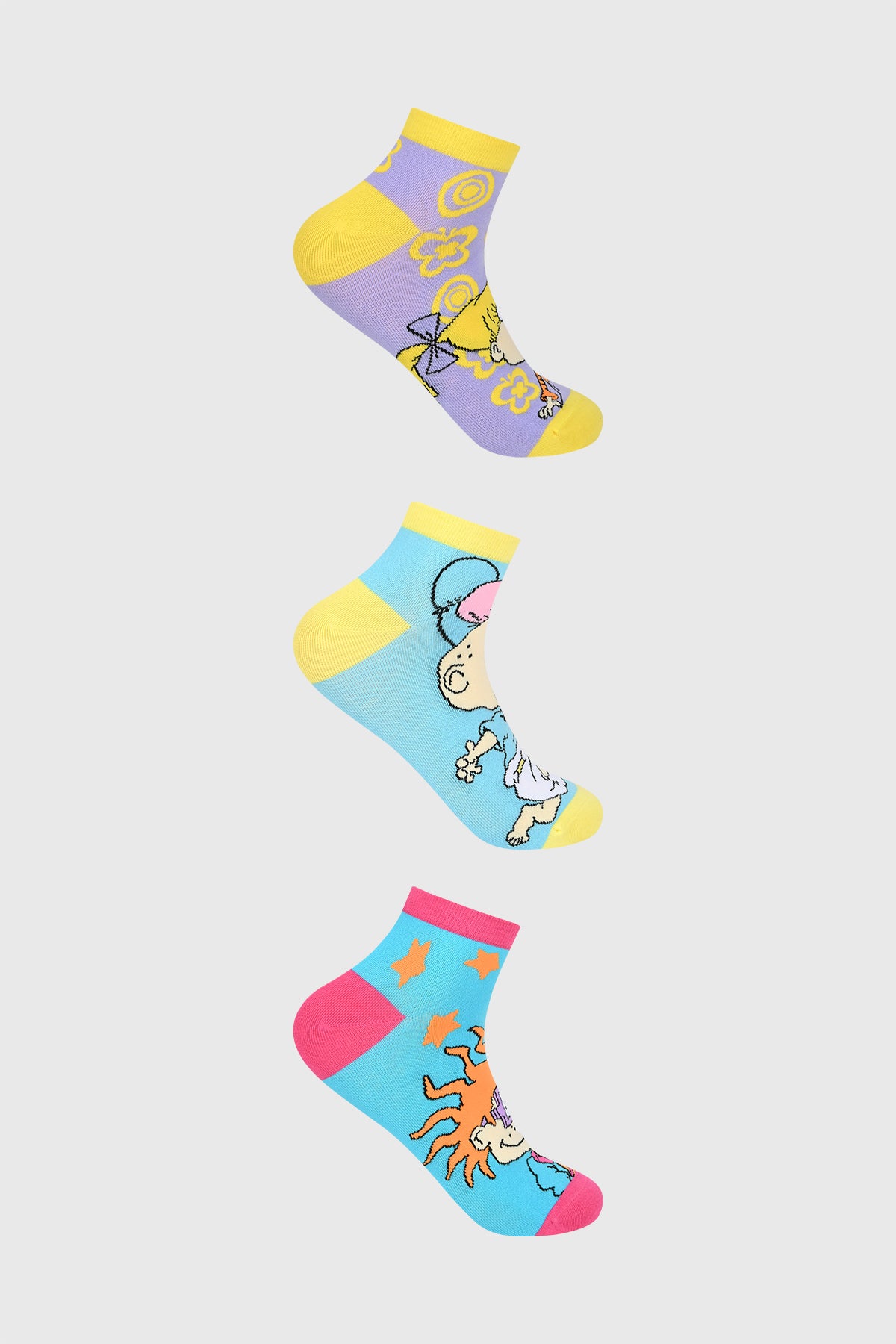 Calceta Deportiva Mujer Pack3 Lila