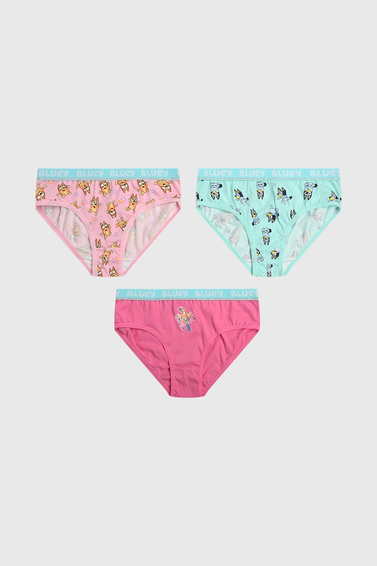 Calzón Niña Tripack Bluey Celeste