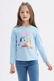 Polera Niña Bluey Celeste