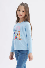 Polera Niña Bluey Celeste