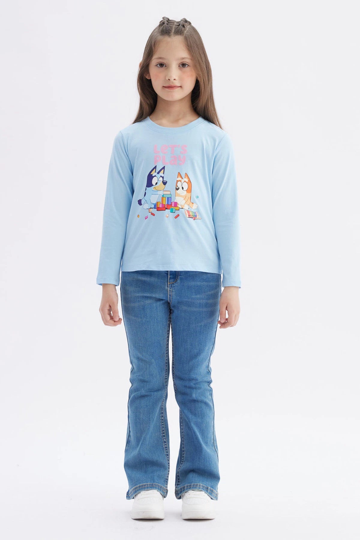 Polera Niña Bluey Celeste