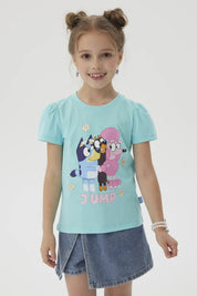 Polera Niña Bluey Turquesa