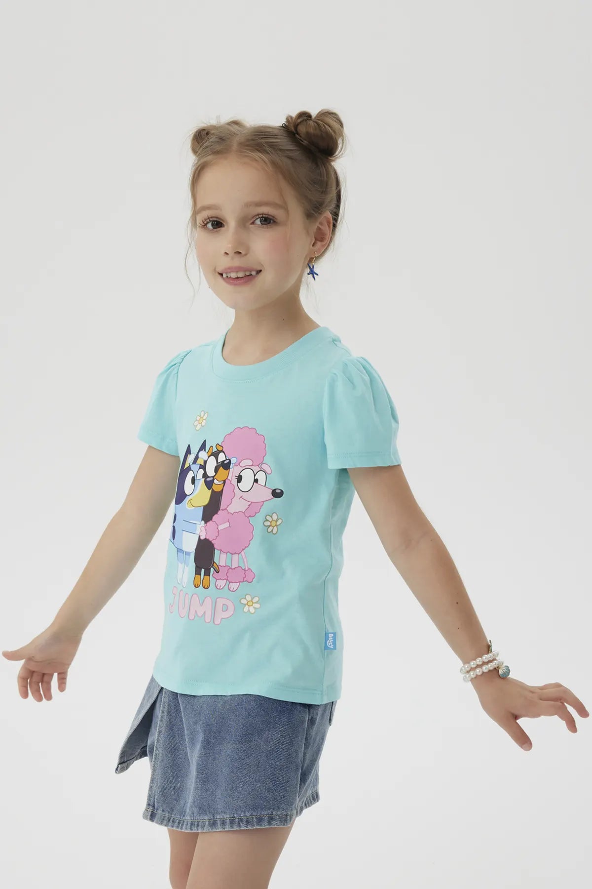 Polera Niña Bluey Turquesa