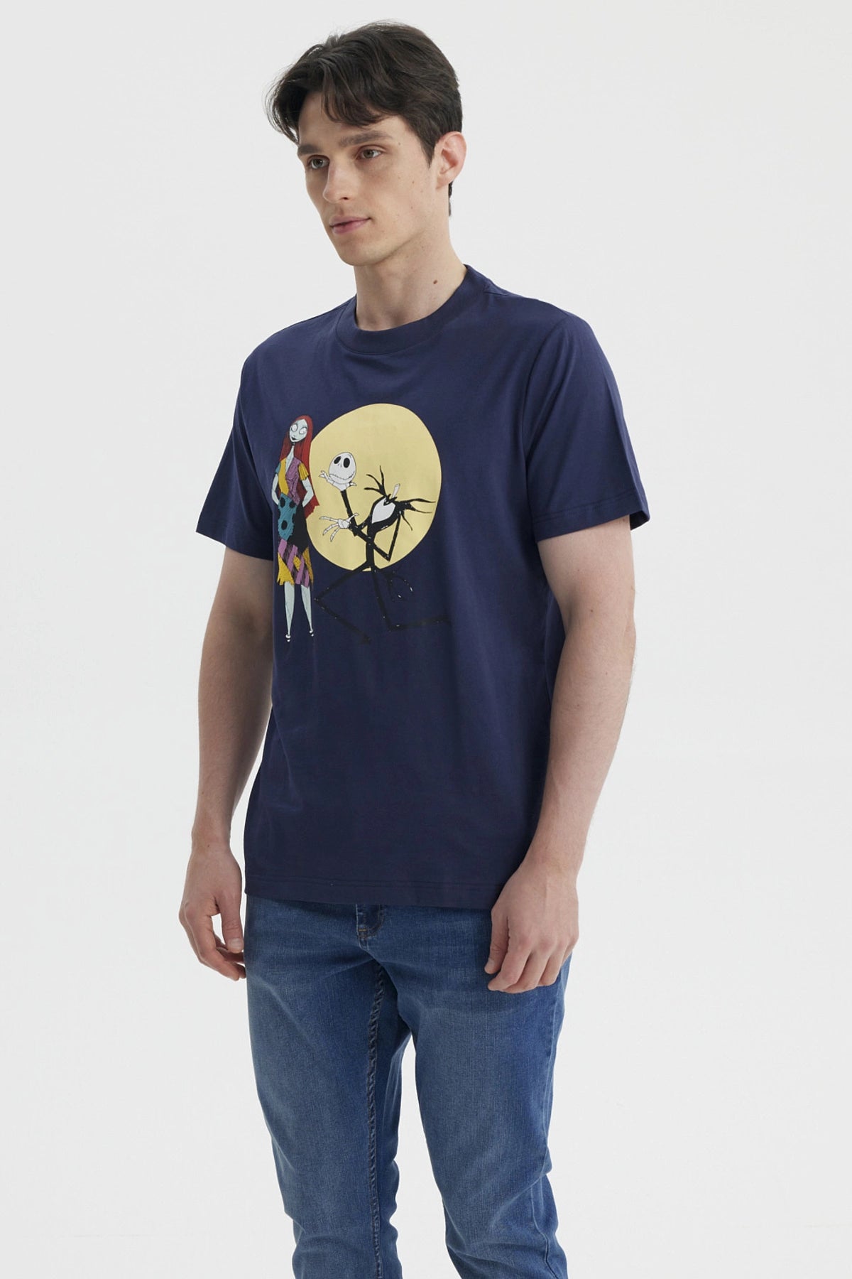 Polera Hombre Juvenil Jack y Sally Azul Marino