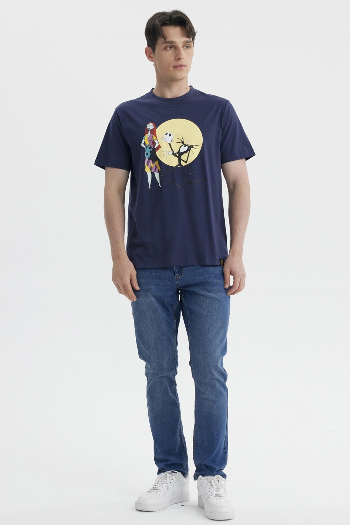 Polera Hombre Juvenil Jack y Sally Azul Marino