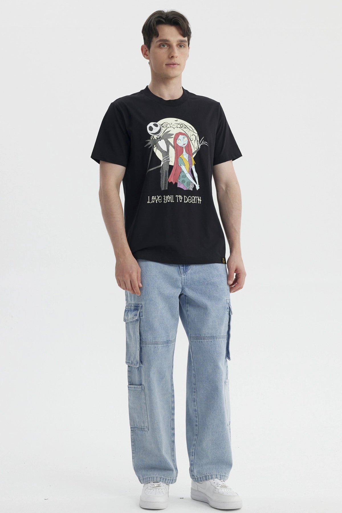 Polera Hombre Juvenil Jack y Sally Negro
