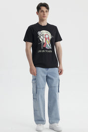 Polera Hombre Juvenil Jack y Sally Negro