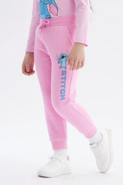 Pantalón Buzo Niña Jogger Stitch Rosado