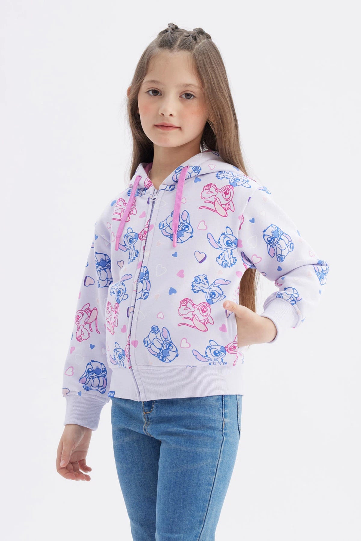 Polerón Niña Stitch Lila