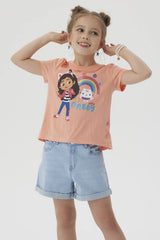 Polera Niña Gabby's Dollhouse Coral