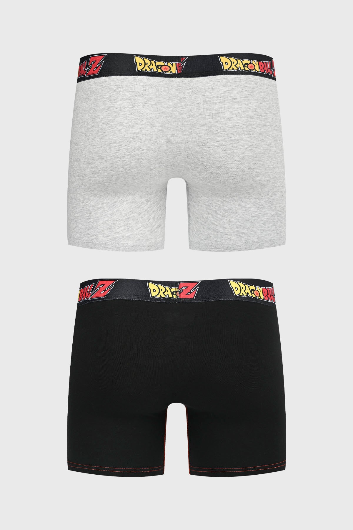 Bipack de boxers para hombre en negro con estampado de Dragon Ball Z en la pretina y personajes Goku y Vegeta al costado