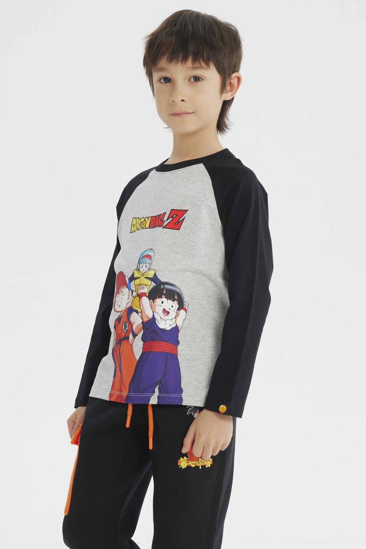 Polera Niño Dragon Ball Z Gris Melange