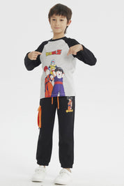 Polera Niño Dragon Ball Z Gris Melange
