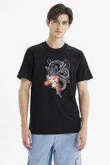 Polera Hombre Dragon Negro