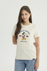 Polera Mujer Mickey Beige