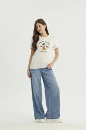 Polera Mujer Mickey Beige