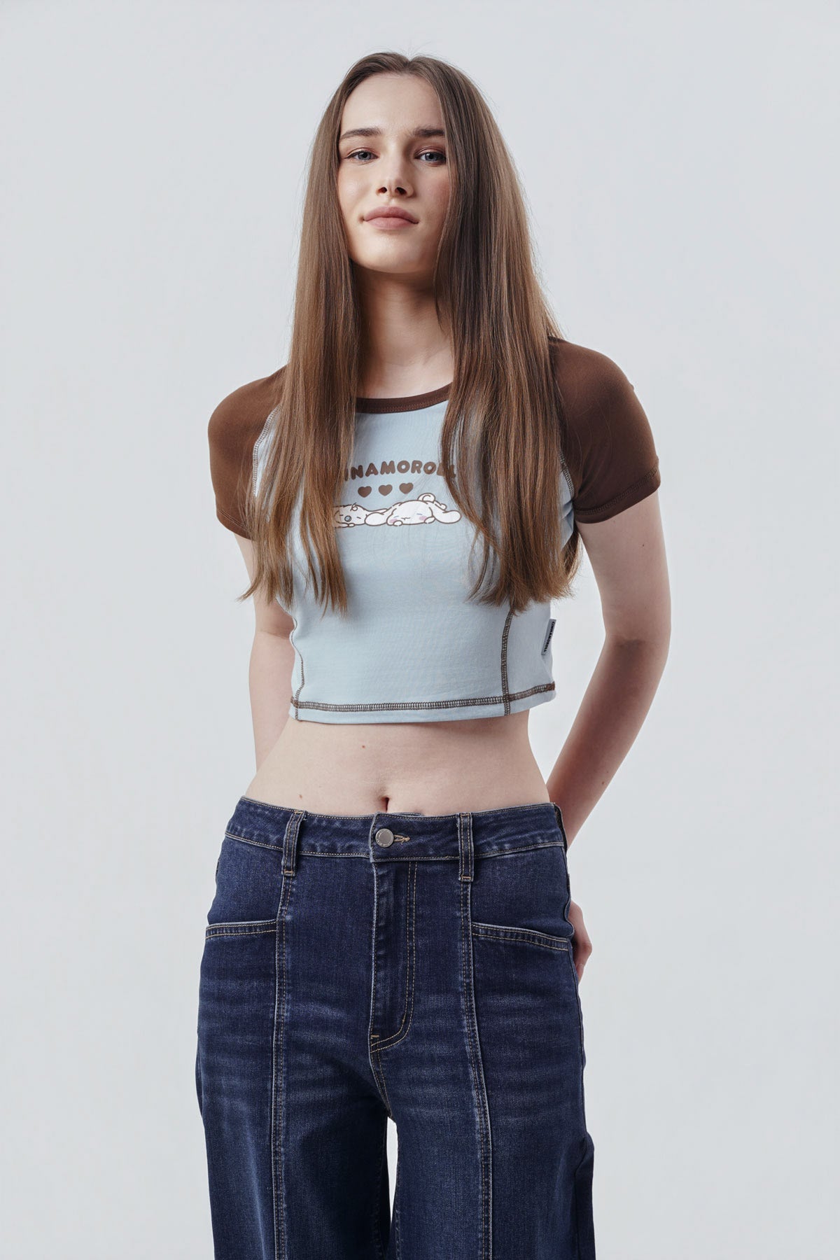 Polera Mujer Slim Fit Celeste