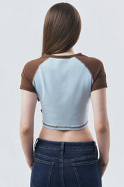 Polera Mujer Slim Fit Celeste