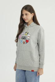 Polerón Mujer Clásico Gris Melange