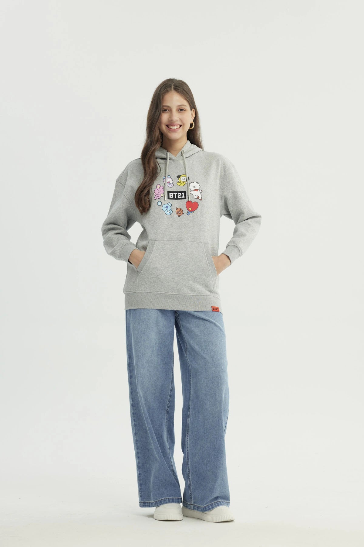 Polerón Mujer Clásico Gris Melange