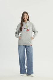 Polerón Mujer Clásico Gris Melange