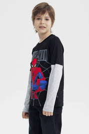 Polera Niño Spiderman Negro