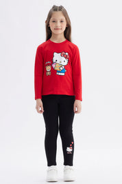 Polera Niña Print Frotal Rojo