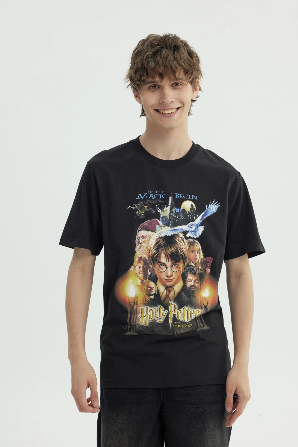 Polera Hombre Harry Potter Negro