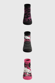 Calceta Deportiva Pack3 Mujer Hello Kitty Negro