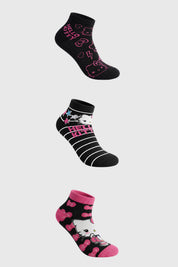Calceta Deportiva Pack3 Mujer Hello Kitty Negro