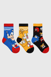 Calcetín Niño Tripack Sonic Azul