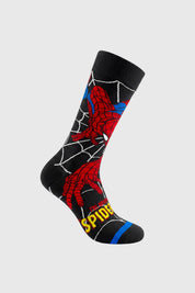 Calcetín Hombre Unitario Spiderman Negro