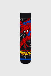Calcetín Hombre Unitario Spiderman Negro
