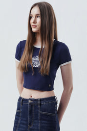 Polera Mujer Slim Fit Azul Marino