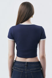 Polera Mujer Slim Fit Azul Marino
