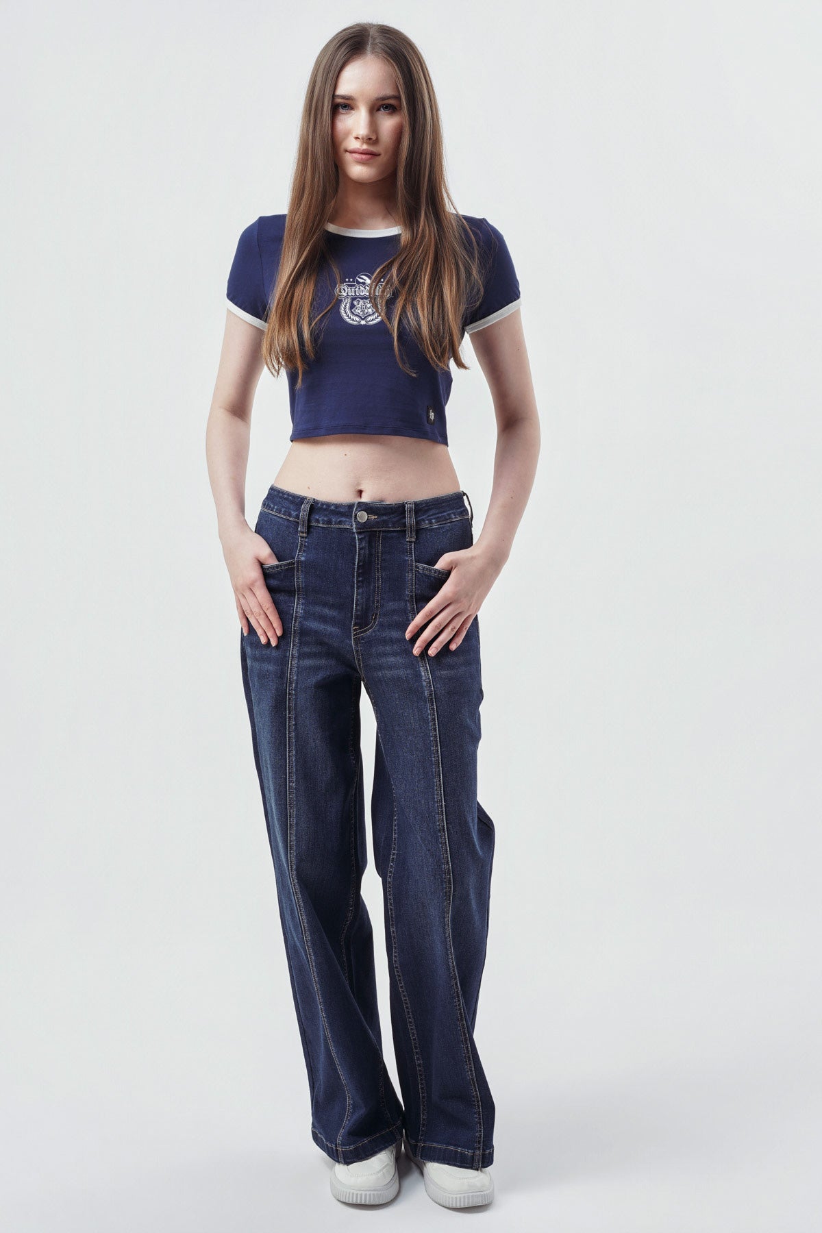 Polera Mujer Slim Fit Azul Marino