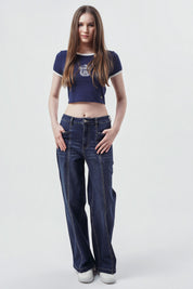 Polera Mujer Slim Fit Azul Marino