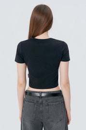 Polera Slim Fit Mujer Negro