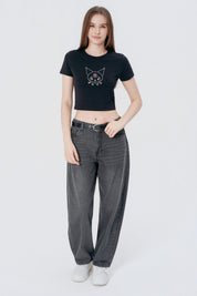 Polera Slim Fit Mujer Negro