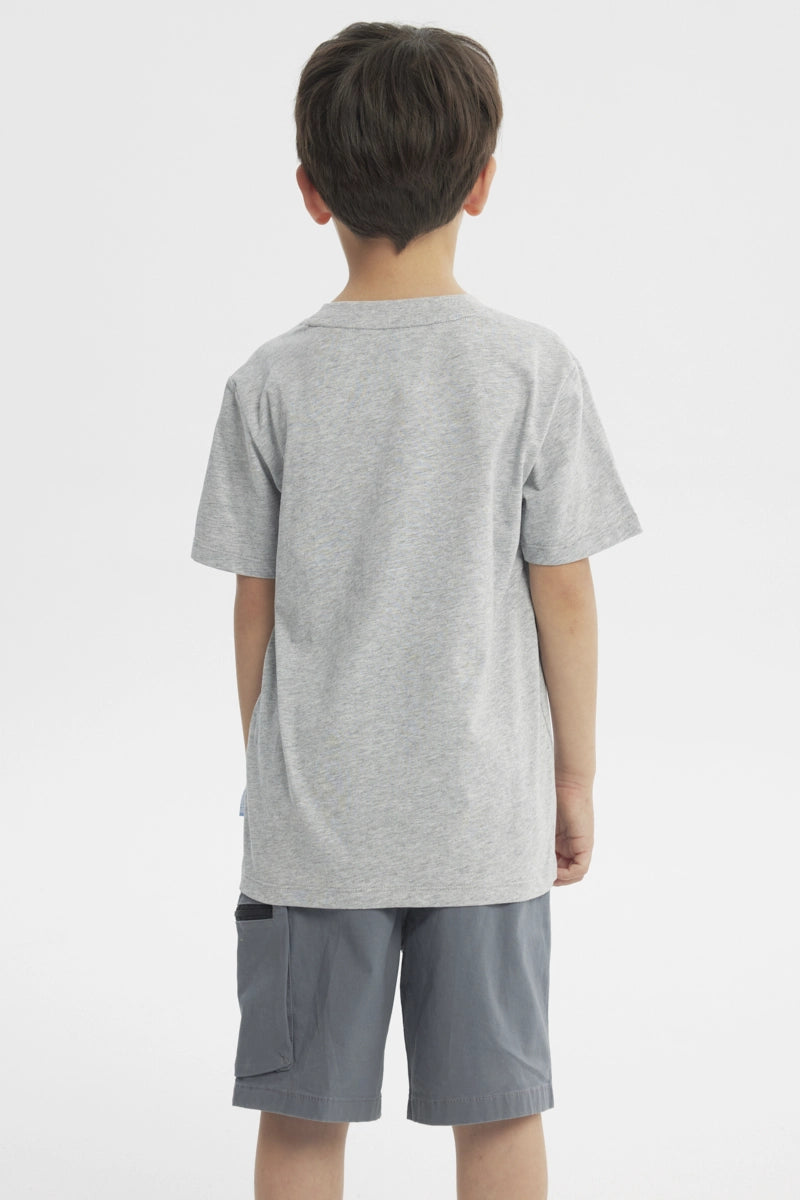Polera Regular Bluey Niño Gris Melange Claro