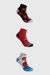 Calceta Deportiva Pack3 Hombre Spider-Man Rojo