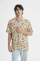 Camisa Regular Cuello Camisero Hombre Blanco