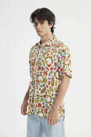 Camisa Regular Cuello Camisero Hombre Blanco